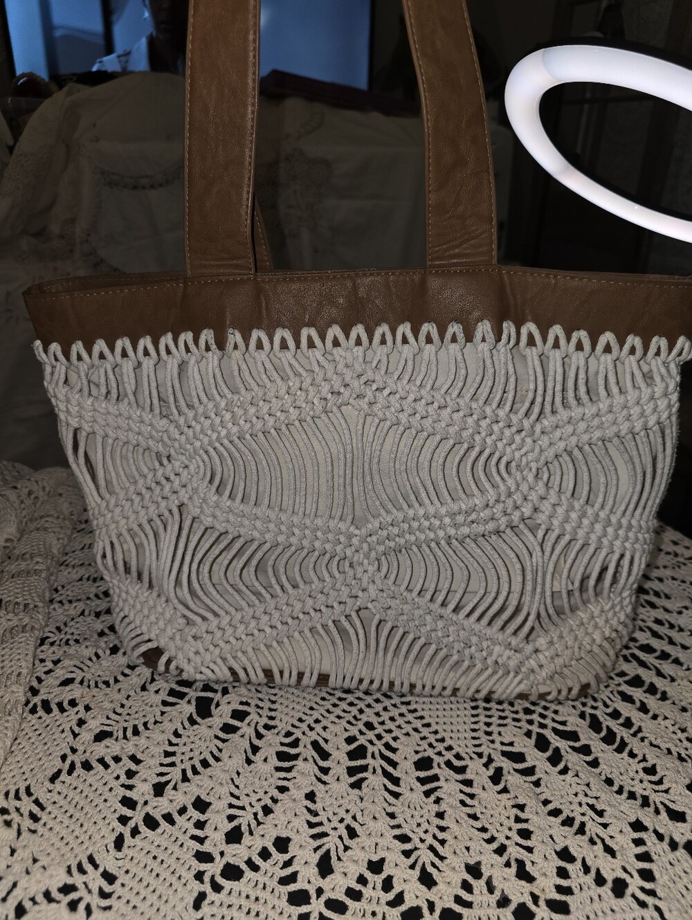 Inc International Concepts Maceame Tote Bag Boho Chic Purse